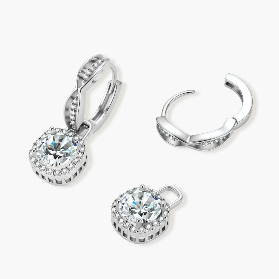 Braided Infinite Halo Moissanite Stud Earrings | LIZNA GLOW