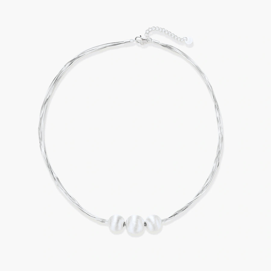 Layered Necklace with Silver Threads | LIZNA GLOW
