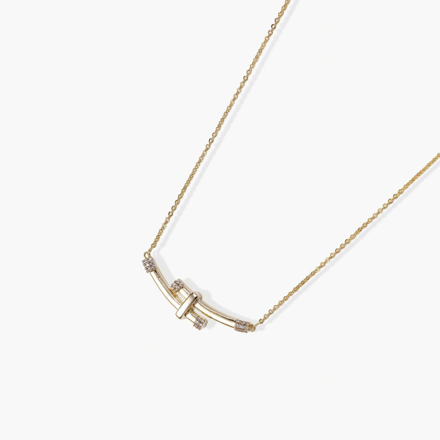 Bamboo Crystal Arch Necklace
