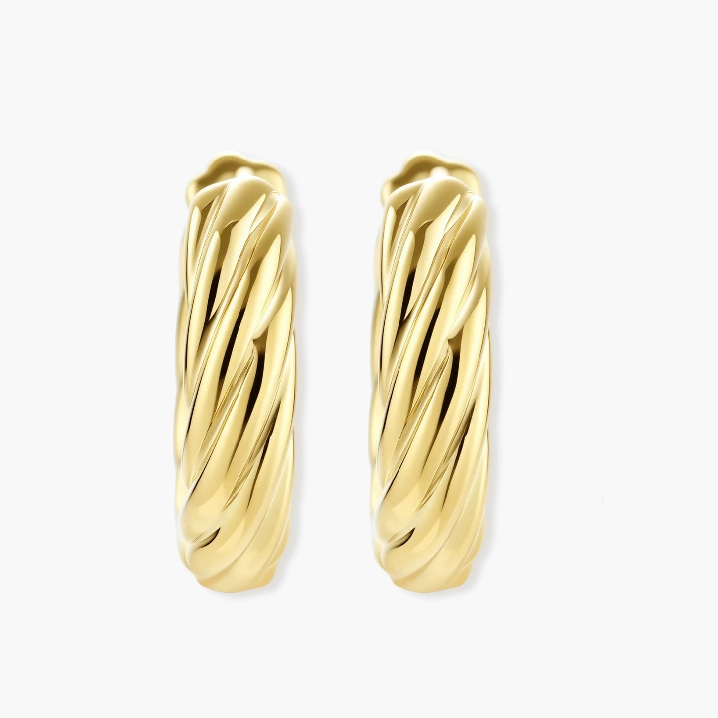 Aros Huggie Retorcidos Dorados