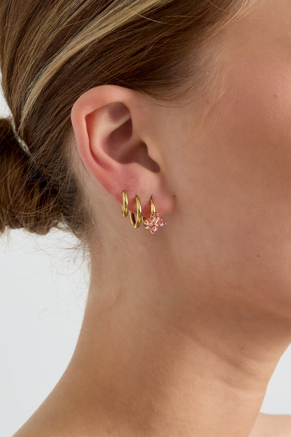 Pendientes de Aro Trébol con Piedras | LIZNA GLOW lifestyle