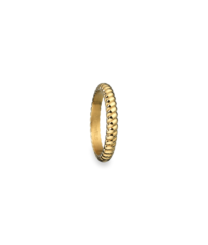 Anillo AN Jewels AR.R1NS03Y-8 Mujer — Acero Dorado · Talla 8