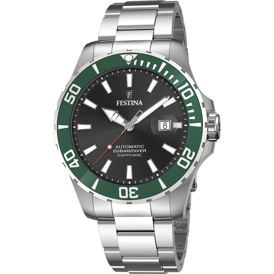 Reloj Festina Automatic Diver F20531/2 — Miyota 8215 · Zafiro · 44 mm · 20 ATM