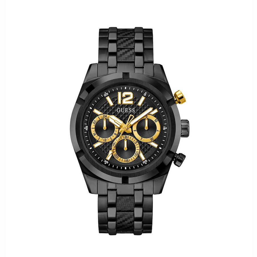 Reloj Guess Resistance GW0714G4 — Acero Negro · 44 mm · 5 ATM