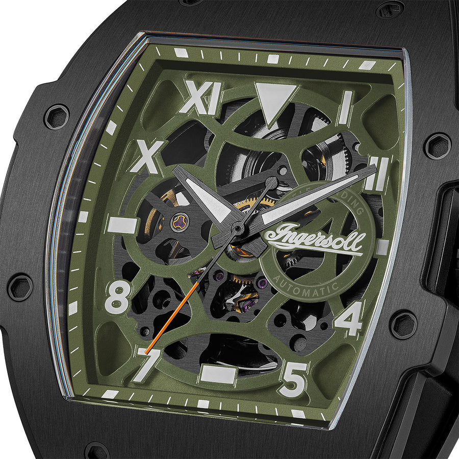 Reloj Ingersoll The Play I15303 — Automático Skeleton Verde · 45,2 mm · 5 ATM