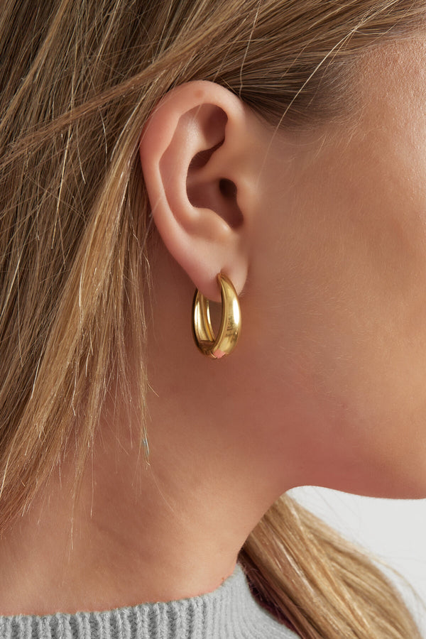 Stylish Basic Hoop Earrings in Silver & Gold lifestyle