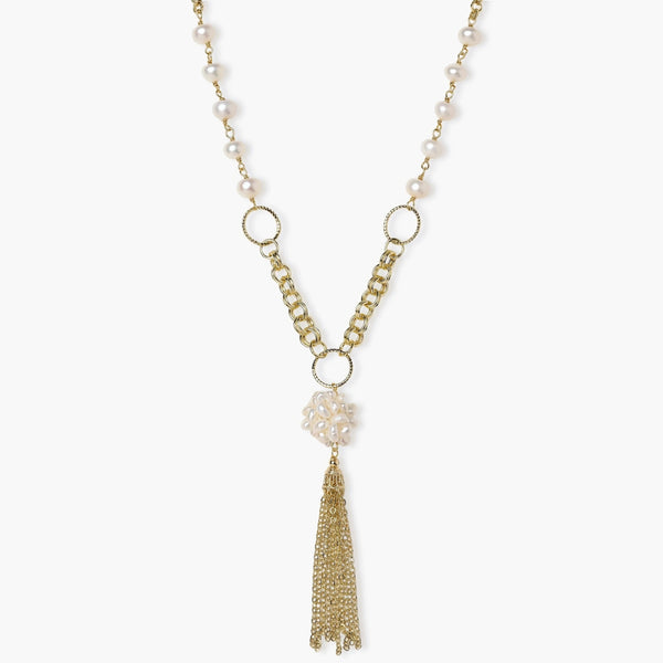 Pearl Dream Necklace with Fringes lifestyle
