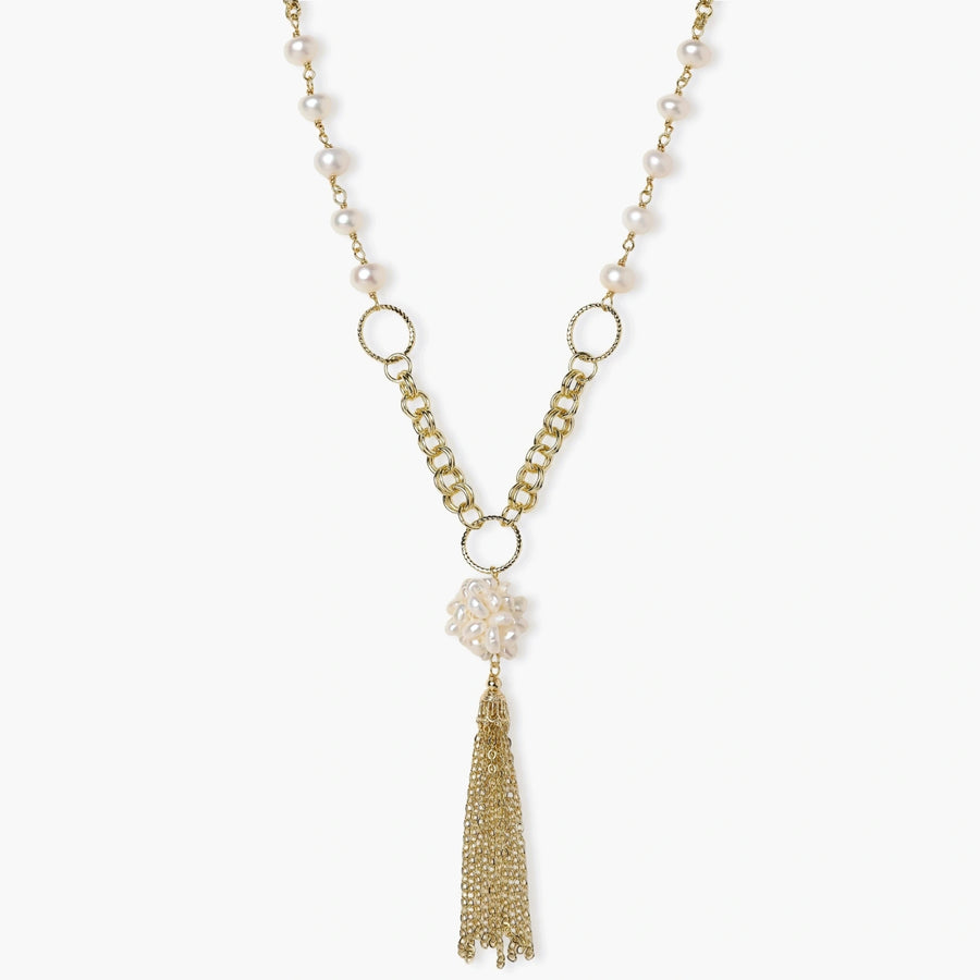Pearl Dream Necklace with Fringes