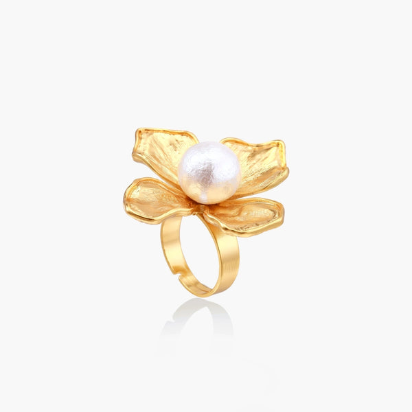 Pearl Flower Statement Ring