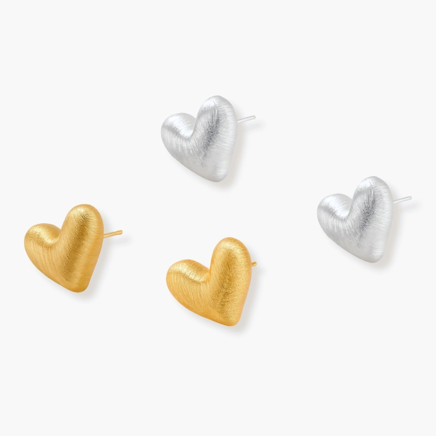 Pendientes de Corazón Cepillados
