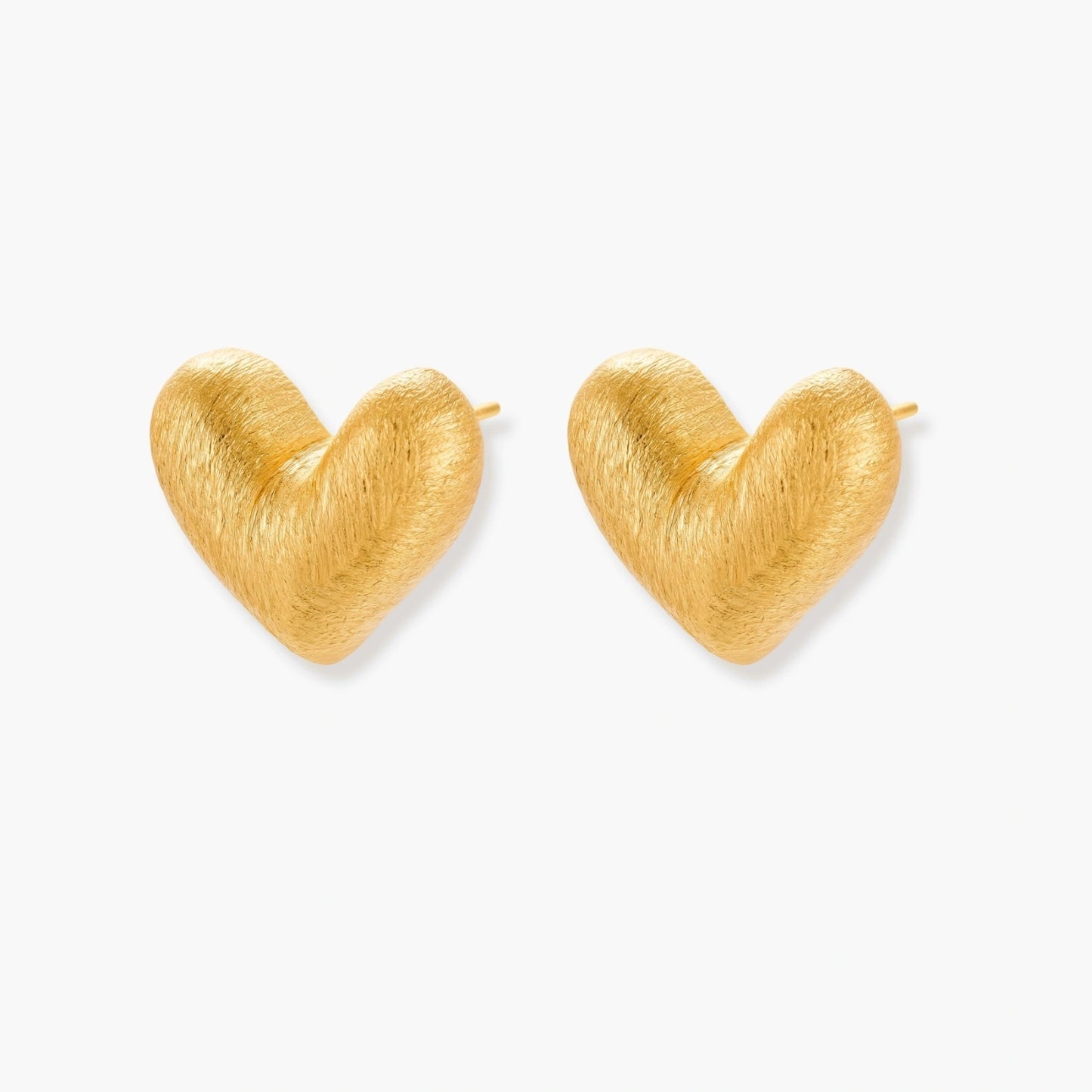 Pendientes de Corazón Cepillados