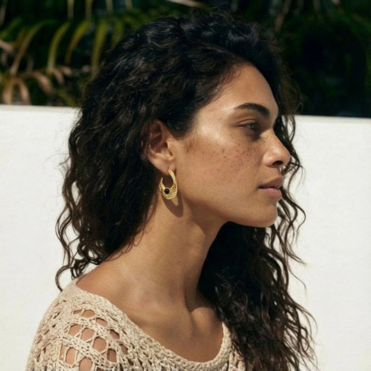 Pendientes de malla escultural