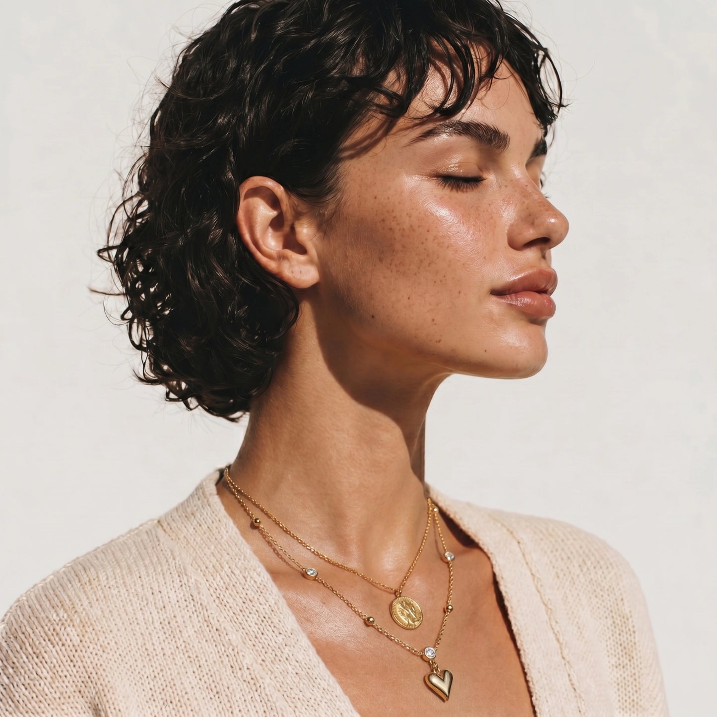 Collar con Dije de Corazón de Cristal