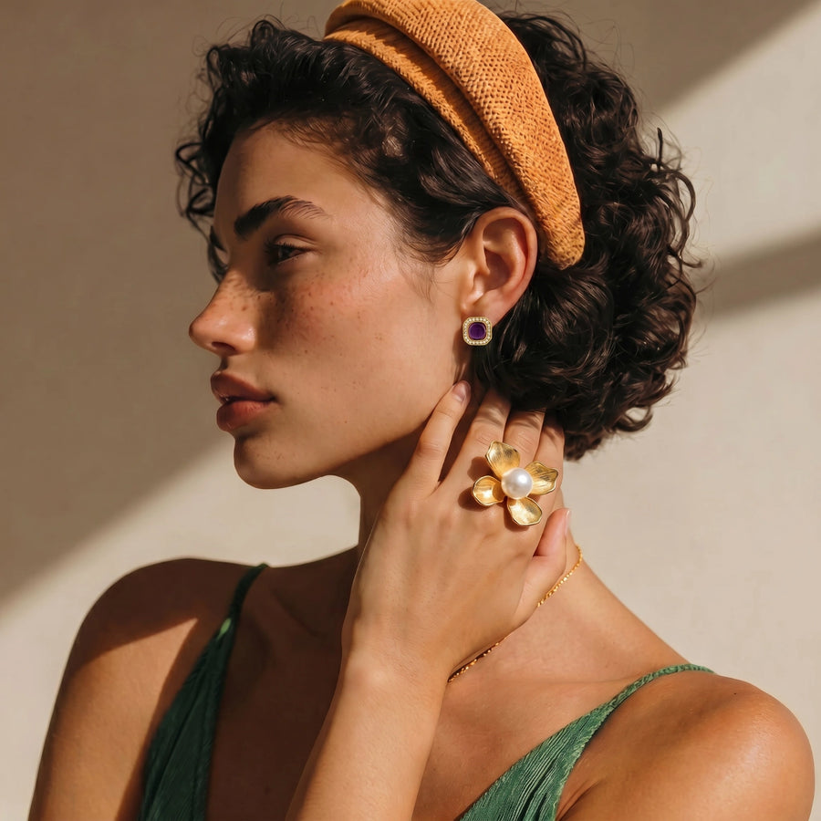 Pearl Flower Statement Ring