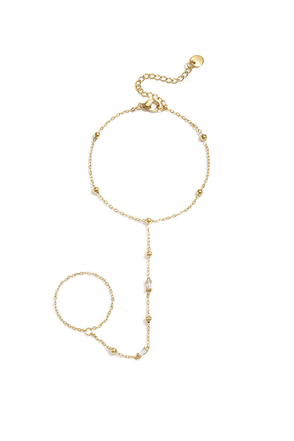 Hand Chain with Rectangular Stones | LIZNA GLOW