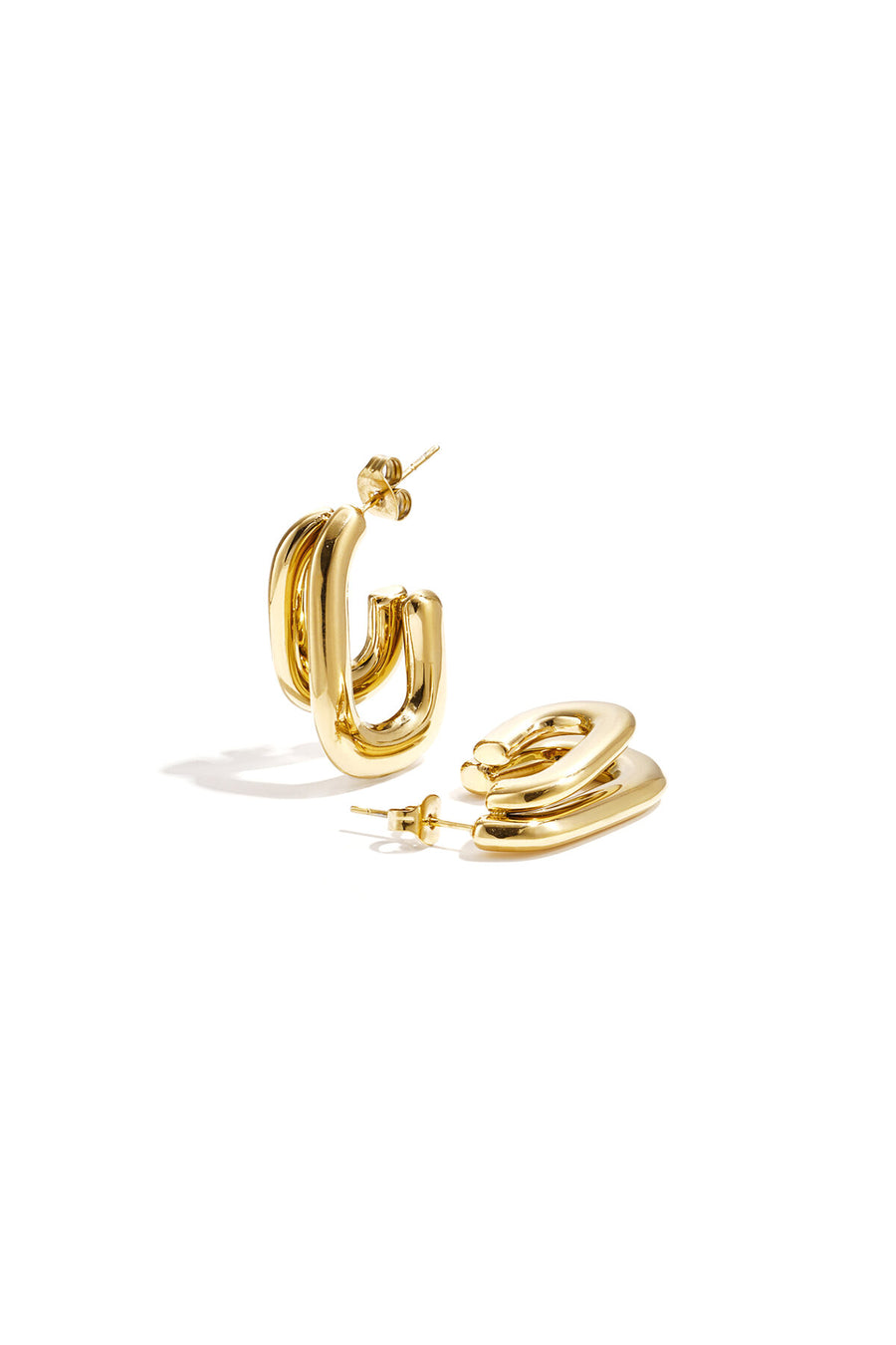 Pendientes dobles rectangulares