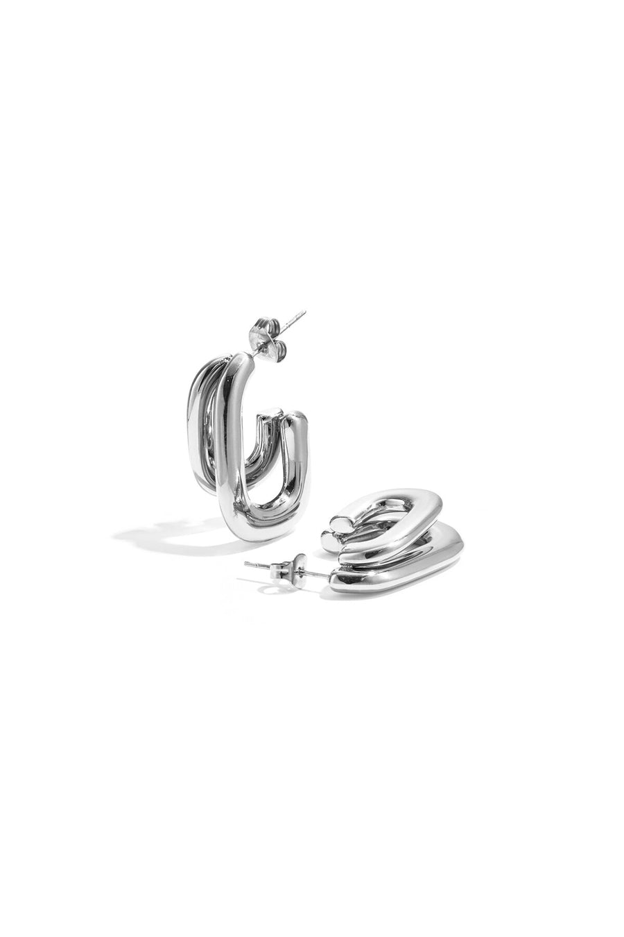 Pendientes dobles rectangulares