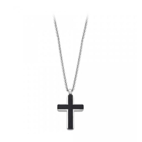 Collar Lotus Style LS1986-1/1 Men In Black — Cruz Acero 316L · 45 cm