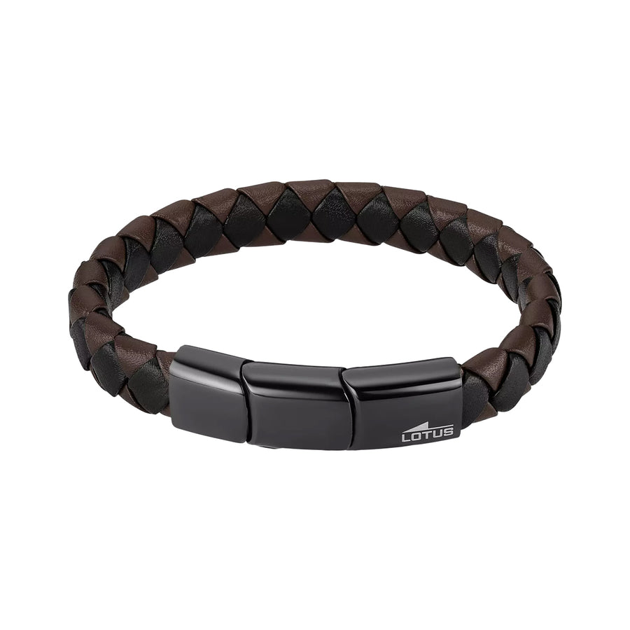 Pulsera Lotus Style LS2531-2/1 — Cuero Trenzado y Acero 316L