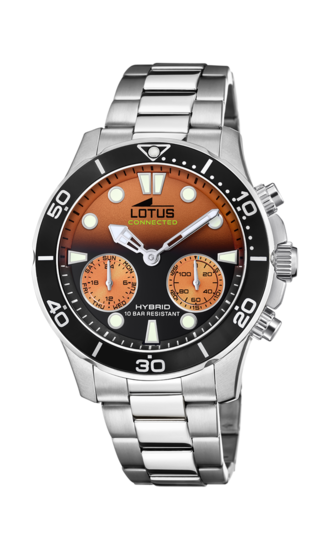 Reloj Lotus Connected Hybrid 18800/8 — Naranja y Negro · Acero 316L · 44,5 mm · 10 ATM
