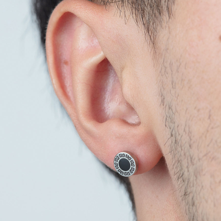 Pendientes Lotus Style LS2164-4/1 Hombre — Acero con Detalles Negros · 8 mm
